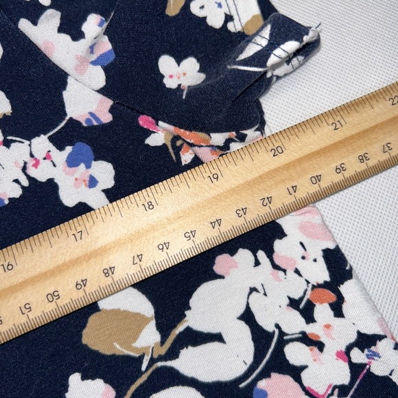 J. Jill Wearever Collection Navy Floral Midi Soft T-Shirt Women’s‎ Dress Medium - Picture 10 of 14